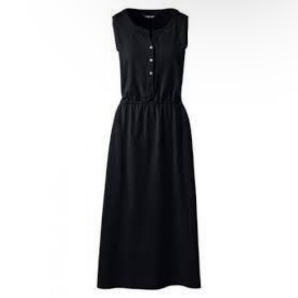 Lands End Sleeveless Henley Midi Dress Large NWOT - Picture 5 of 6